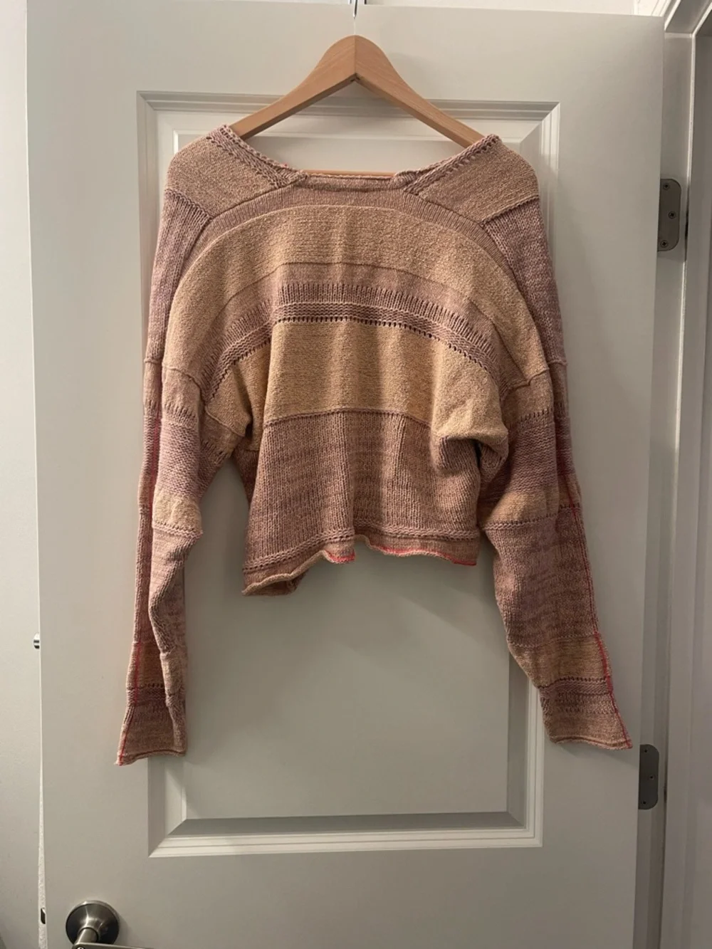 Free People Soft Blush V-Neck Cropped Sweater